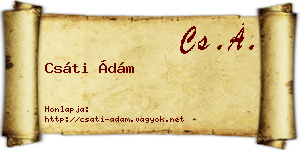 Csáti Ádám névjegykártya